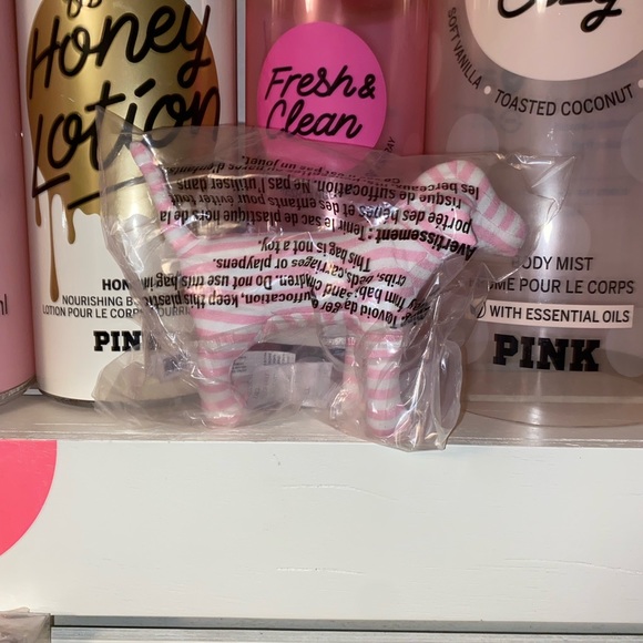 NEW Victoria’s Secret PINK 2022 mini OG dog pink striped NIP HTF - Picture 2 of 5